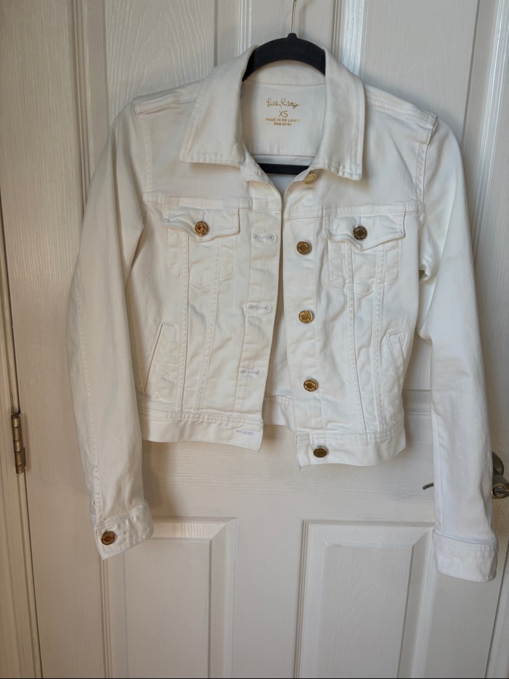 Lilly Pulitzer  White Denim Trucker Jacket